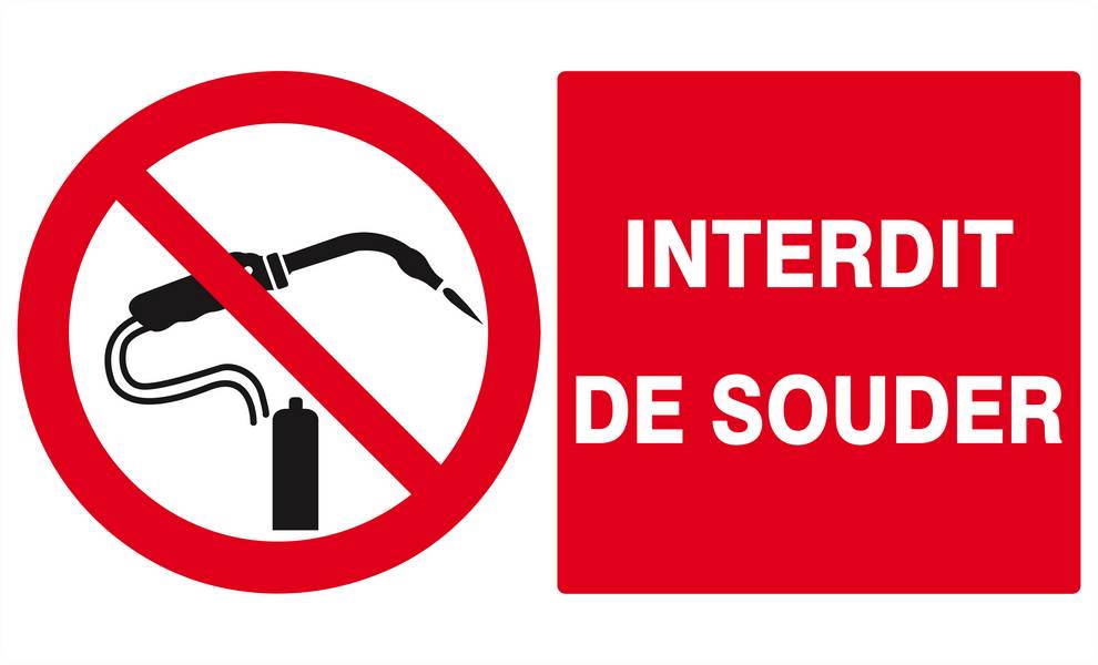 Panneau rigide INTERDIT DE SOUDER 330x200mm TALIAPLAST - 621232