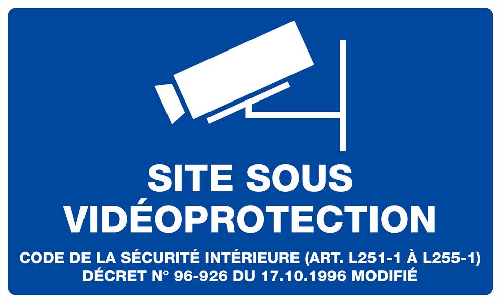 Panneau rigide SITE SOUS VIDEOPROTECTION 330x200mm TALIAPLAST - 621239