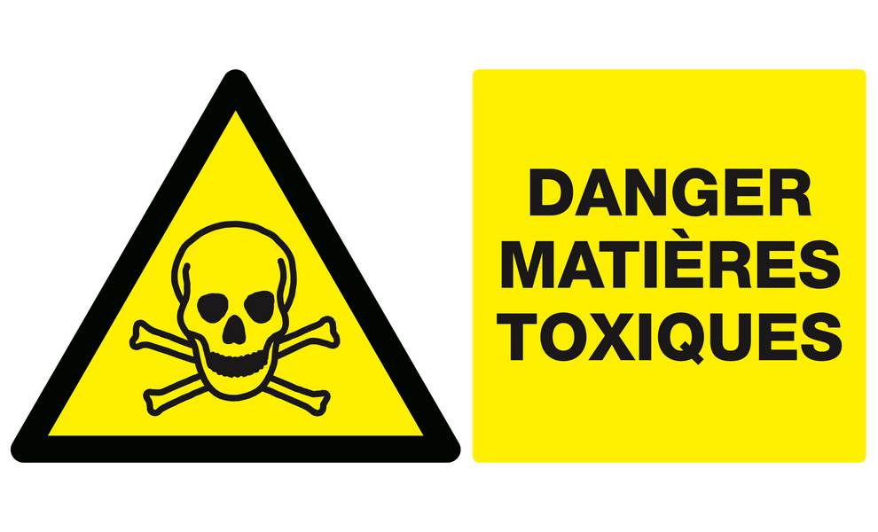 Panneau rigide DANGER, MATIERES TOXIQUES 330x200mm TALIAPLAST - 621301