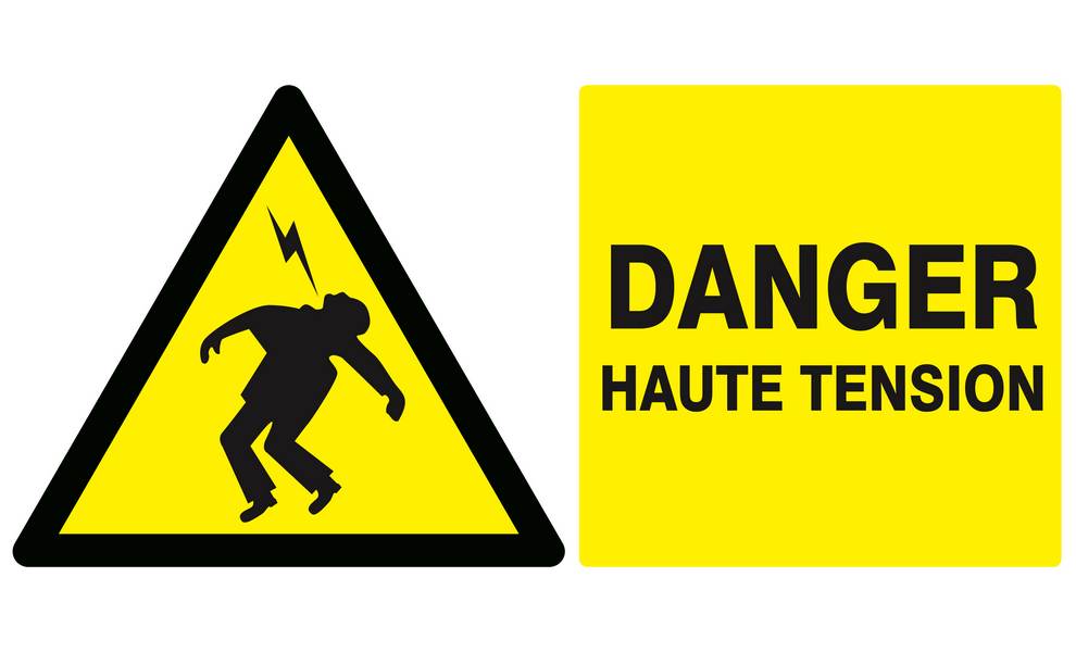 Panneau rigide DANGER HAUTE TENSION 330x200mm TALIAPLAST - 621302