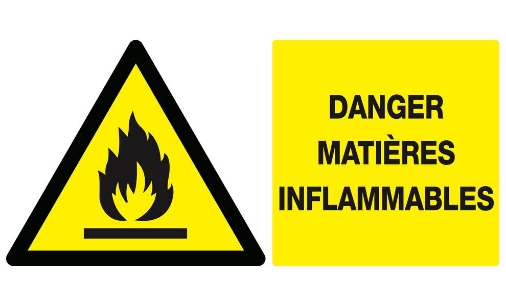 Panneau rigide DANGER, MATIERES INFLAMMABLES 330X200mm TALIAPLAST - 621303