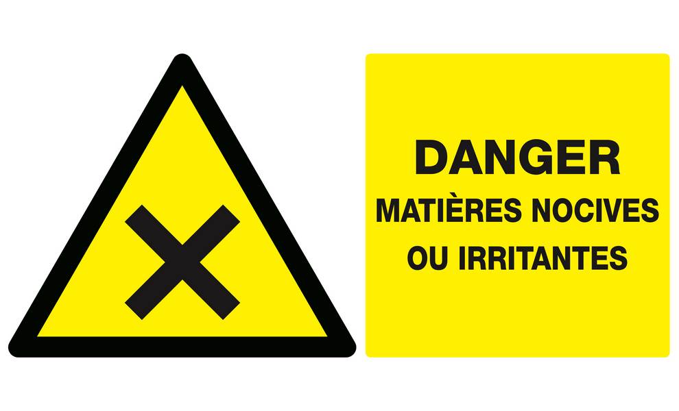 Panneau rigide DANGER MATIERES NOCIVES OU IRRITANTES 330x200mm TALIAPLAST - 621306