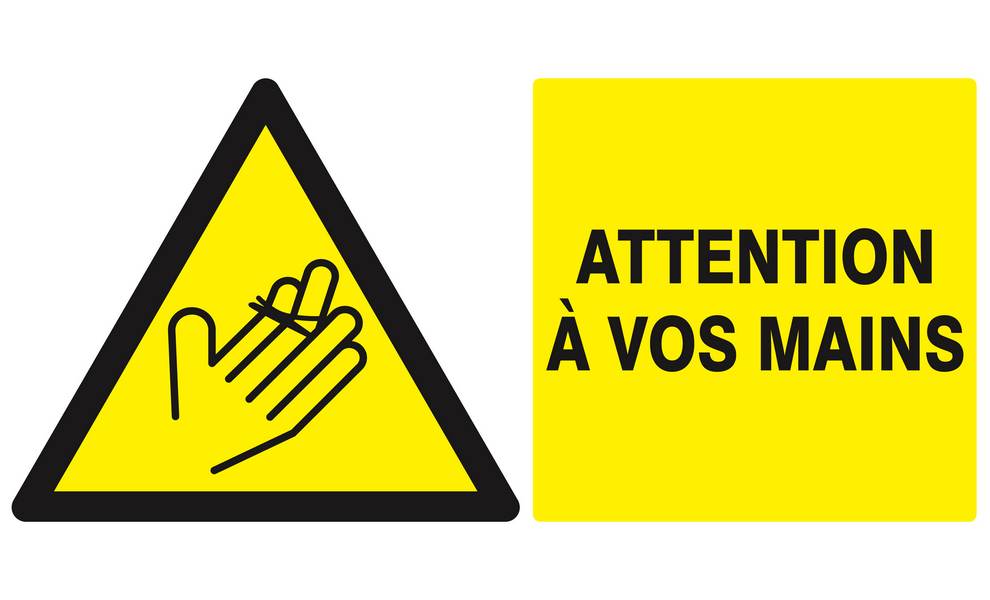 Panneau rigide DANGER, ATTENTION A VOS MAINS 330x200mm TALIAPLAST - 621311