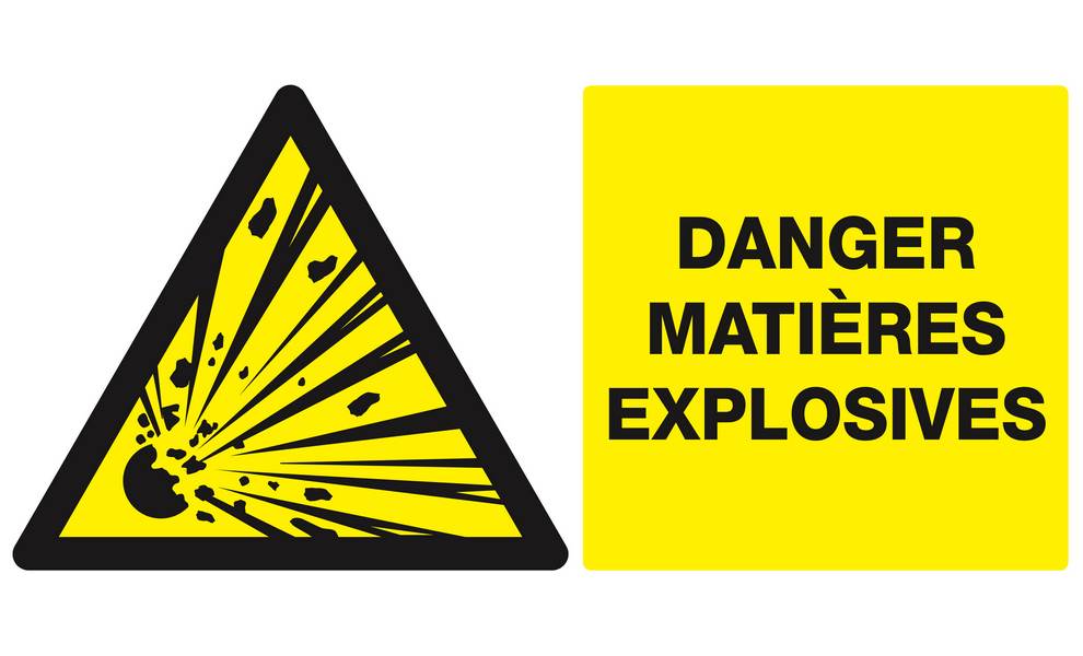 Panneau rigide DANGER, MATIERES EXPLOSIVES 330X200mm TALIAPLAST - 621312