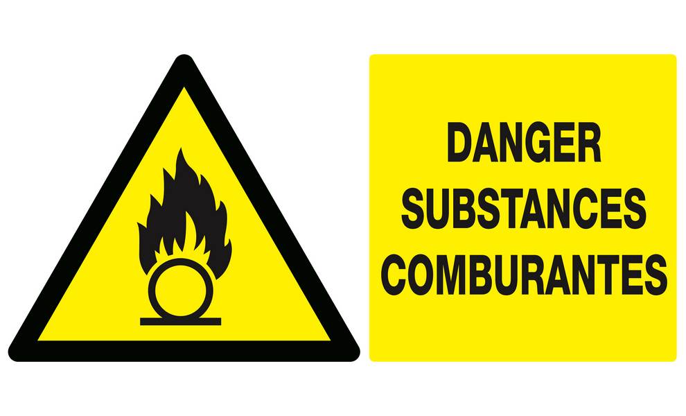 Panneau rigide DANGER, SUBSTANCES COMBURANTES 330x200mm TALIAPLAST - 621313