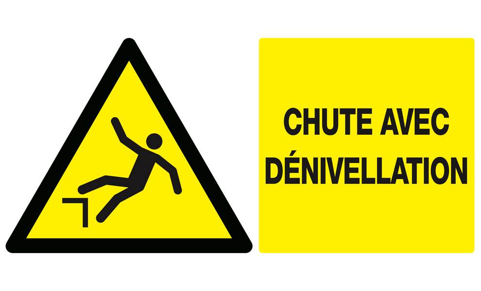 Panneau rigide DANGER, CHUTE AVEC DENIVELLATION 330x200mm TALIAPLAST - 621327