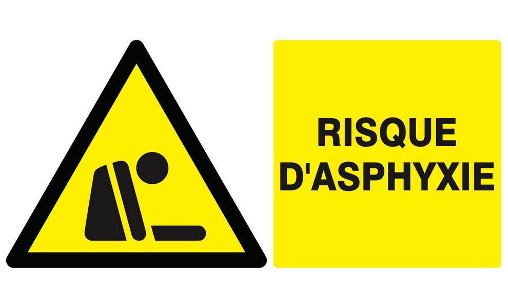 Panneau rigide DANGER RISQUE D'ASPHYXIE 330x200mm TALIAPLAST - 621329