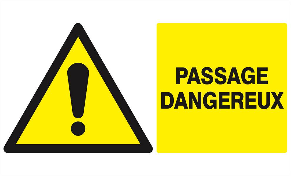 Panneau rigide DANGER PASSAGE DANGEREUX 330x200mm TALIAPLAST - 621331