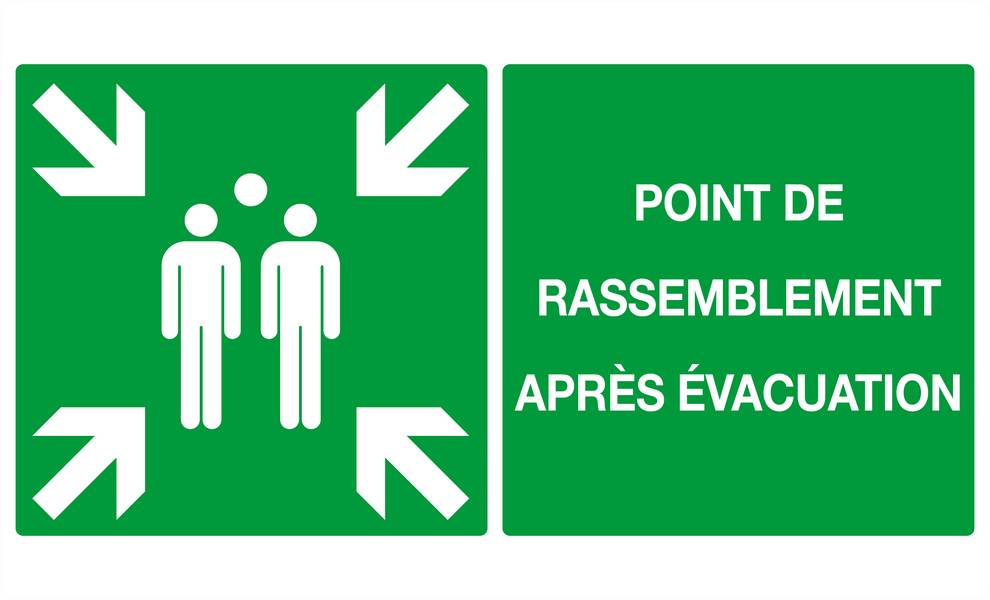 POINT DE RASSEMBLEMENT APRES EVACUATION 330x200mm TALIAPLAST - 621406