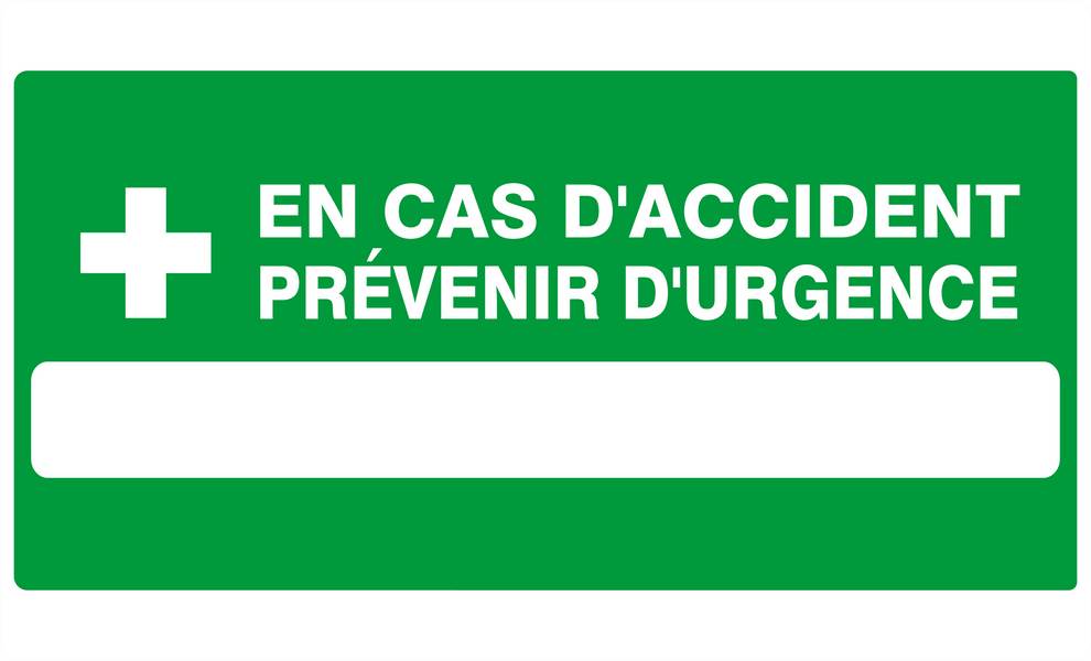 EN CAS D'ACCIDENT PREVENIR D'URGENCE 330x200mm TALIAPLAST - 621413