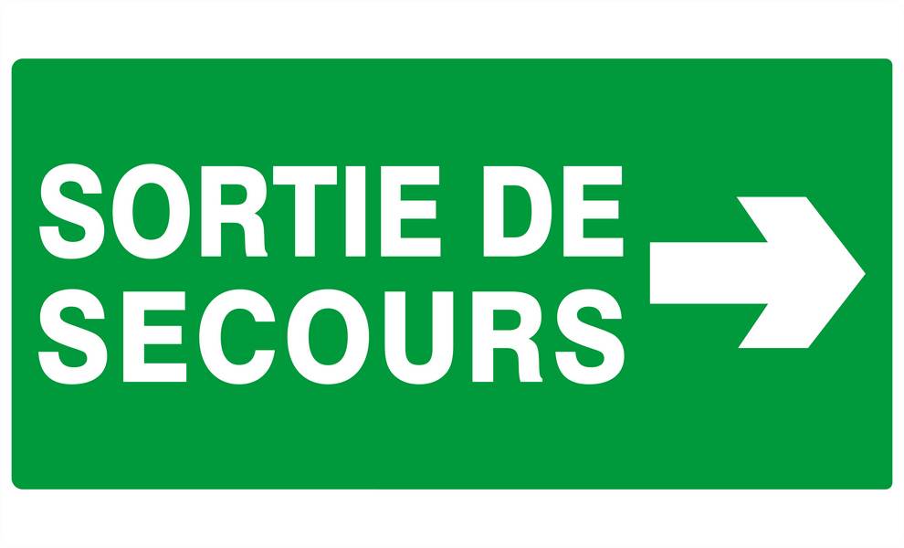 SORTIE DE SECOURS FLECHE A DROITE 330x200mm TALIAPLAST - 621416
