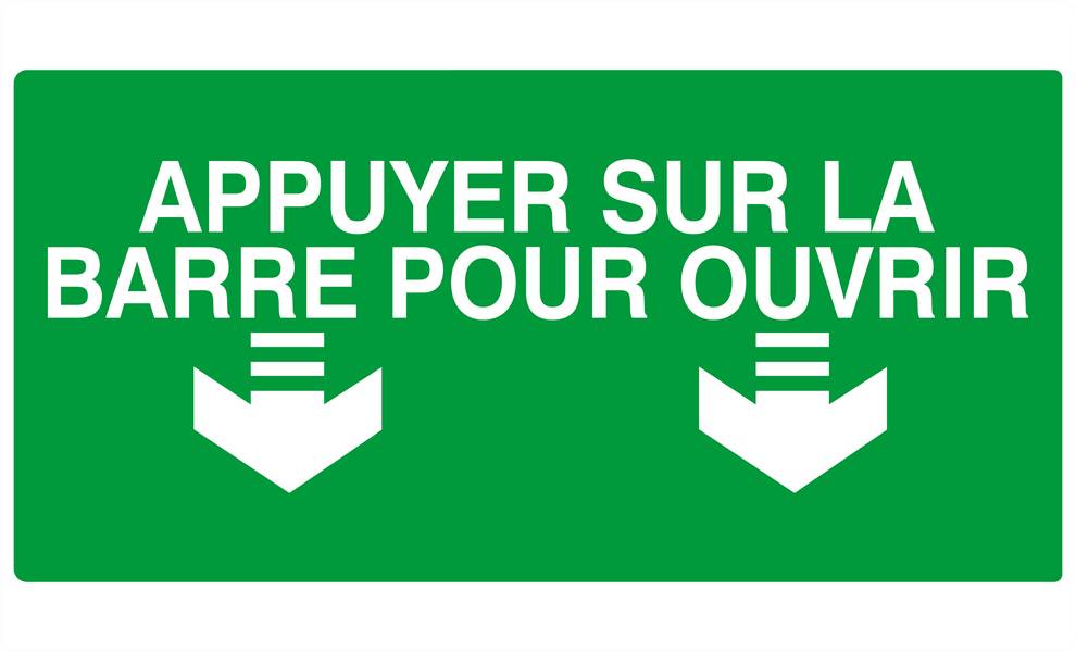 APPUYER SUR LA BARRE POUR OUVRIR 330x200mm TALIAPLAST - 621421