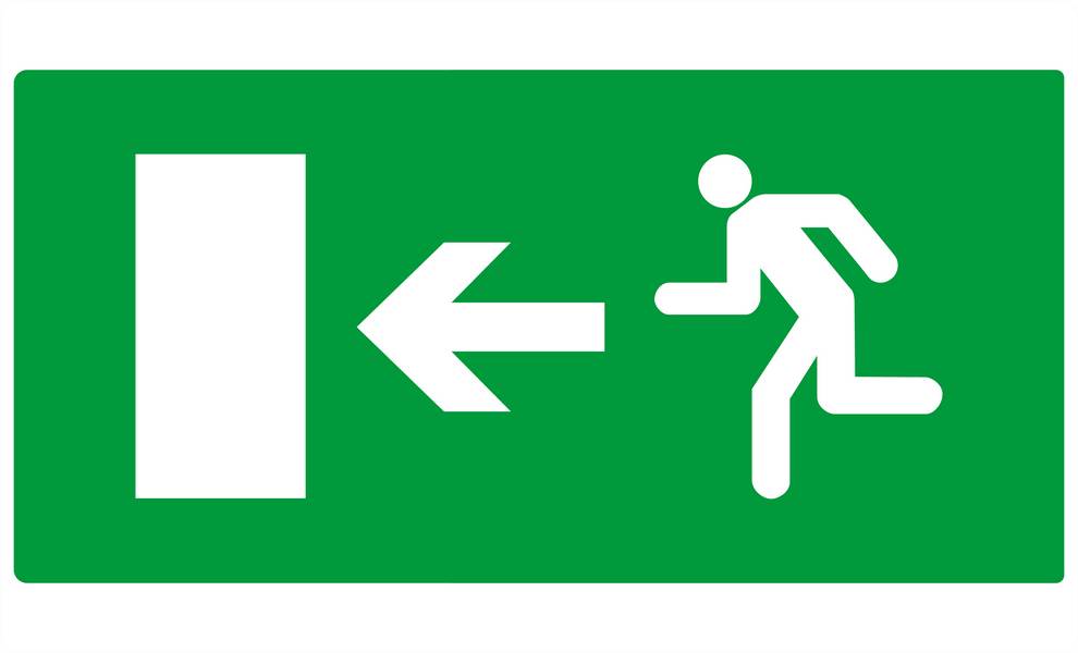 EVACUATION VERS SORTIE GAUCHE 330x200mm TALIAPLAST - 621424