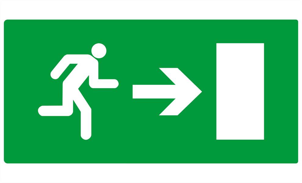 EVACUATION VERS SORTIE DROITE 330x200mm TALIAPLAST - 621425