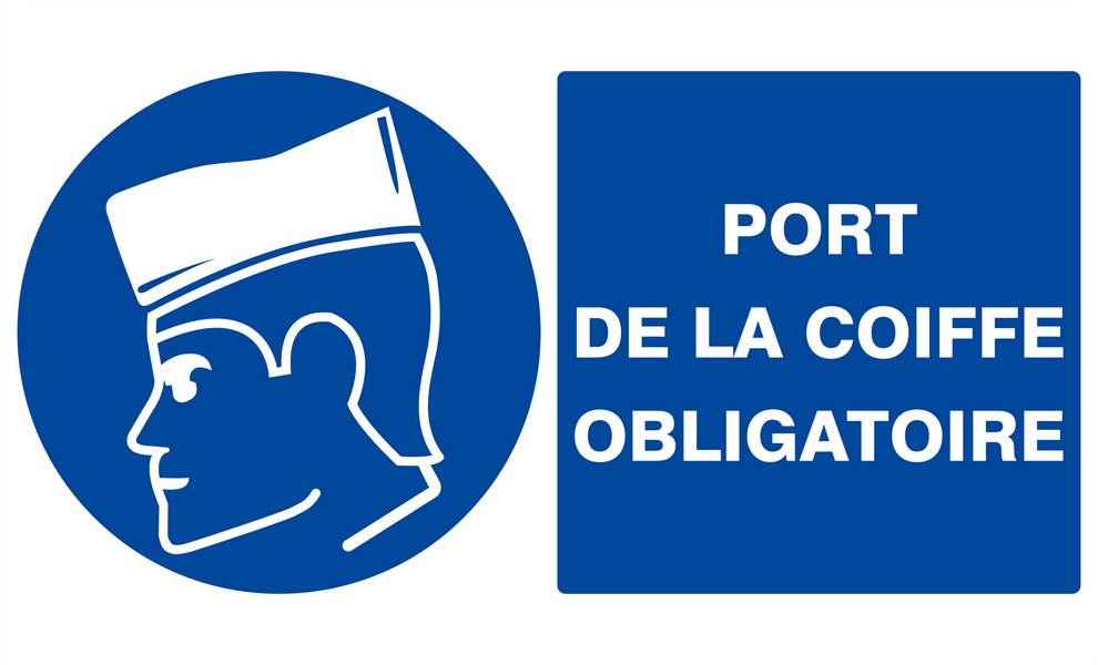 PORT DE LA COIFFE OBLIGATOIRE 330x200mm TALIAPLAST - 621502