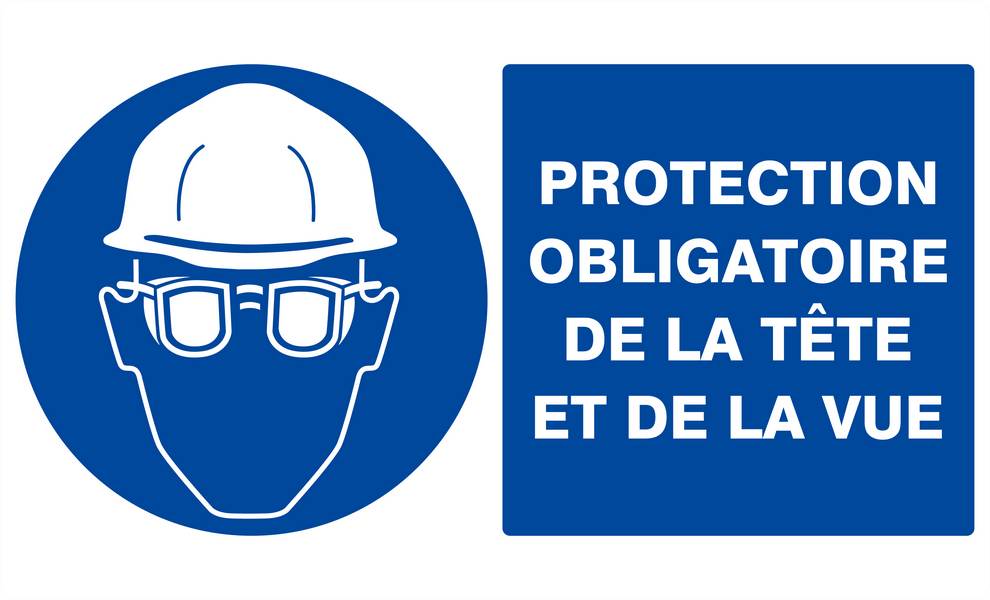 PROTECTION OBLIGATOIRE TETE ET VUE 330x200mm TALIAPLAST - 621504