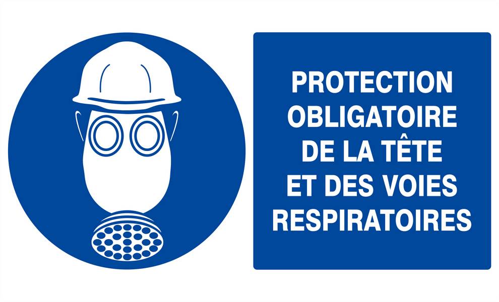 PROTECTION OBLIGAT. TETE/VOIES RESPIRATOIRES 330x200mm TALIAPLAST - 621506