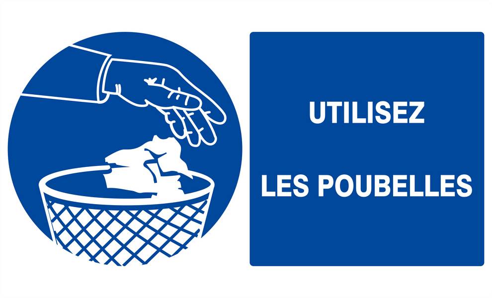 UTILISEZ LES POUBELLES 330x200mm TALIAPLAST - 621512