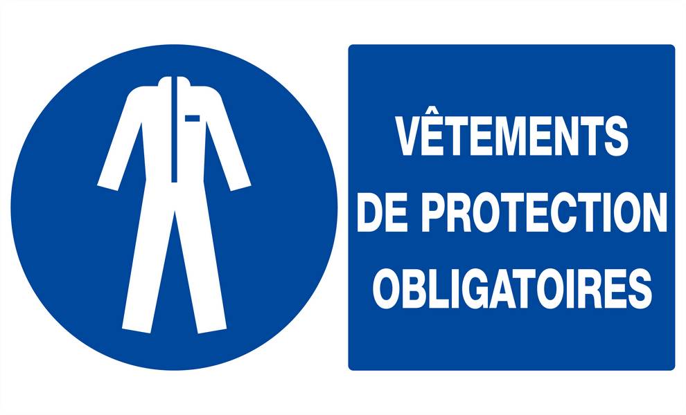 VETEMENTS DE PROTECTION OBLIGATOIRES 330x200mm TALIAPLAST - 621519