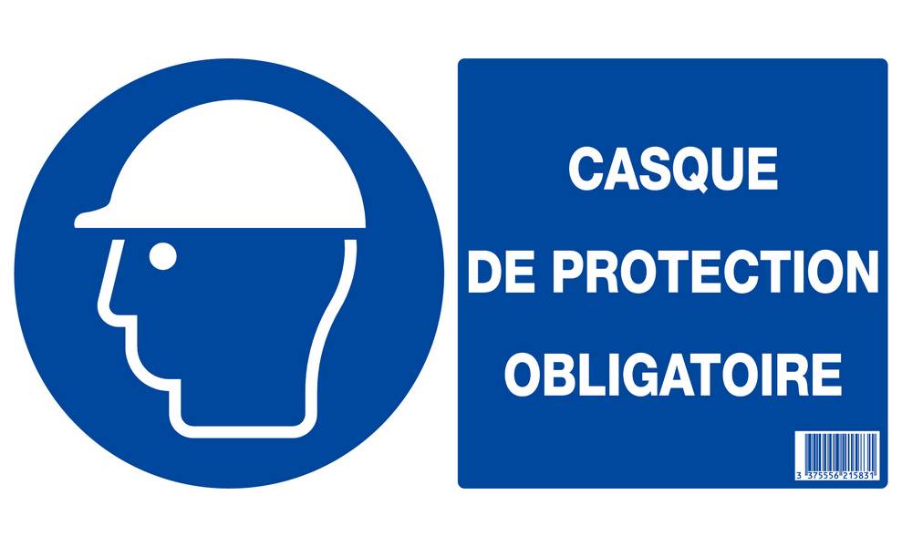 CASQUE DE PROTECTION OBLIGATOIRE 330x200mm (PP ALVEOL.) TALIAPLAST - 621583
