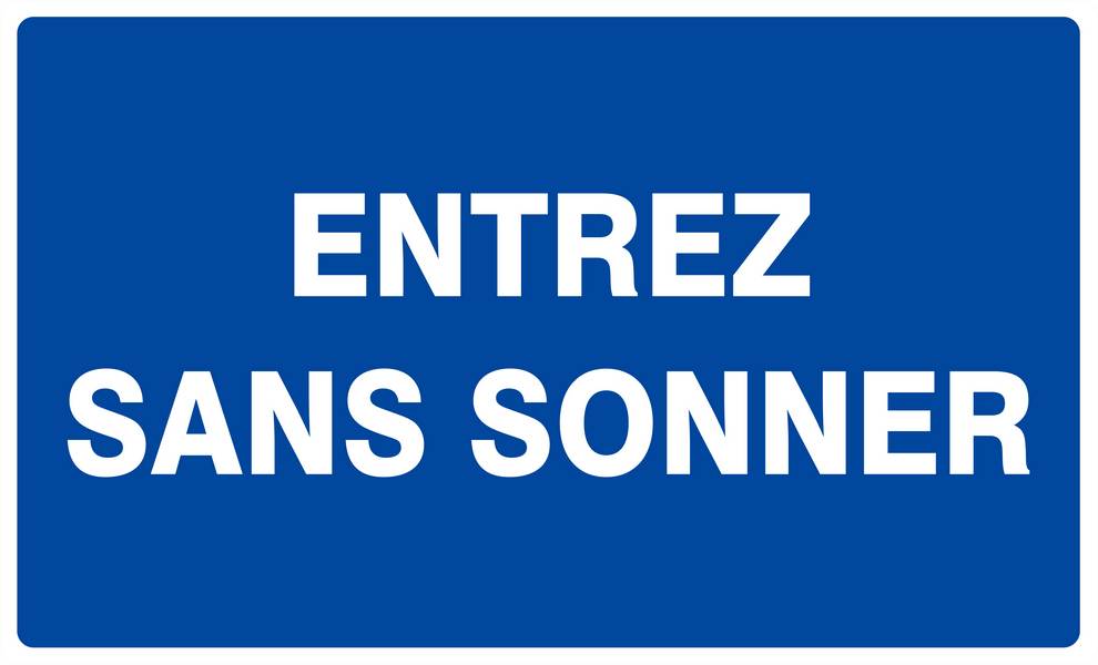 Panneau rigide ENTREZ SANS SONNER 330x200mm TALIAPLAST - 621616