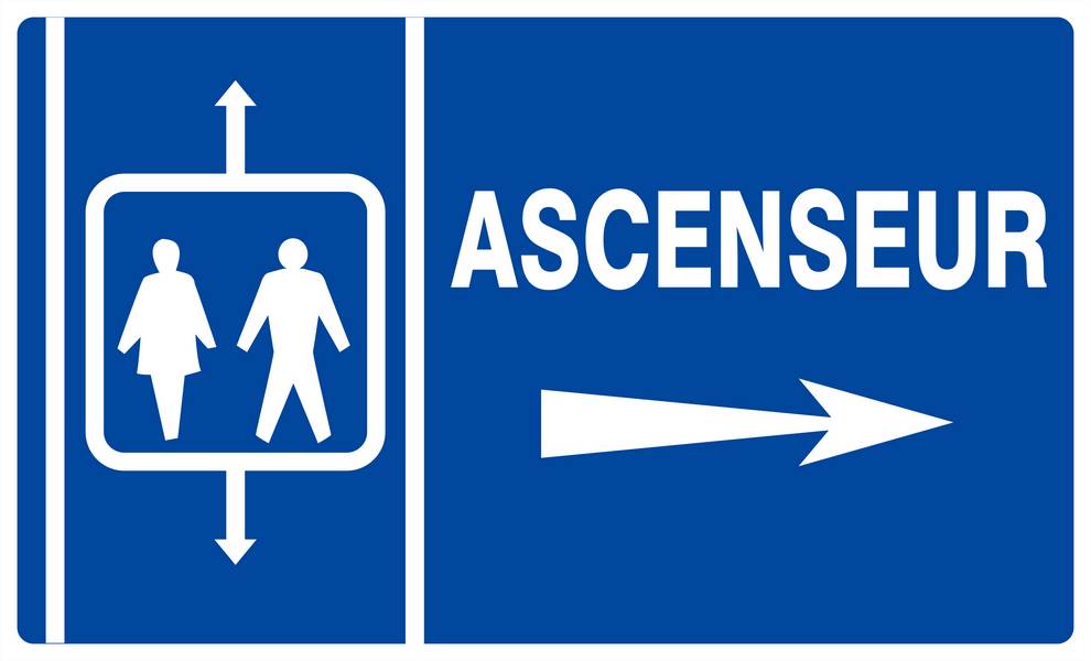 Panneau rigide ASCENSEUR FLECHE A DROITE 330x200mm TALIAPLAST - 621644