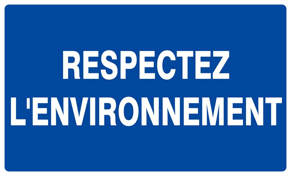 Panneau rigide RESPECTEZ L'ENVIRONNEMENT 330x200mm TALIAPLAST - 621649