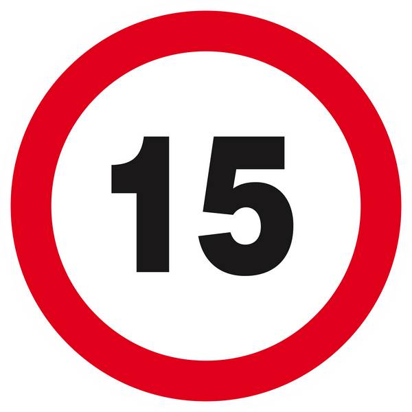 Panneau rigide INTERDIT DE ROULER A PLUS DE 15 KM/H D.300mm TALIAPLAST - 622261