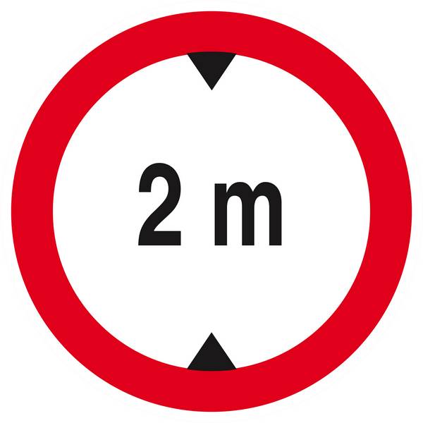 Panneau rigide INTERDIT AUX VEHICULES DE PLUS DE 2.00M DE HAUT D.300mm TALIAPLAST - 622274