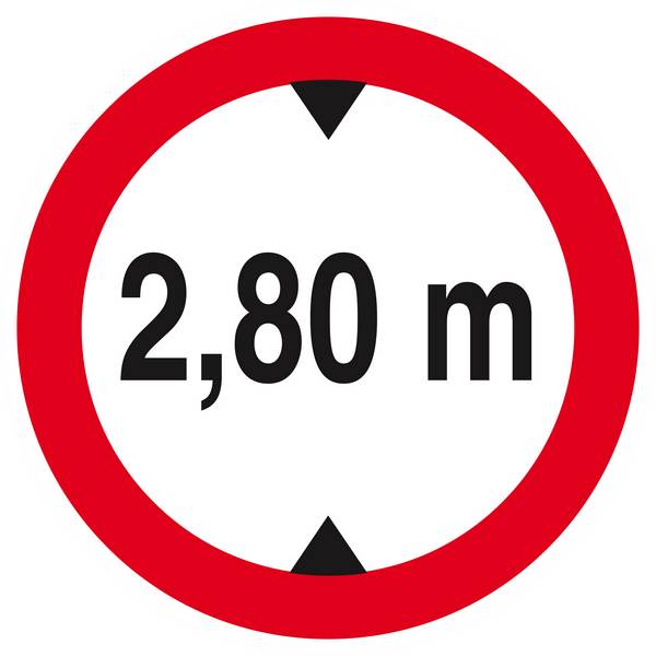 Panneau rigide INTERDIT AUX VEHICULES DE PLUS DE 2.80M DE HAUT D.300mm TALIAPLAST - 622277