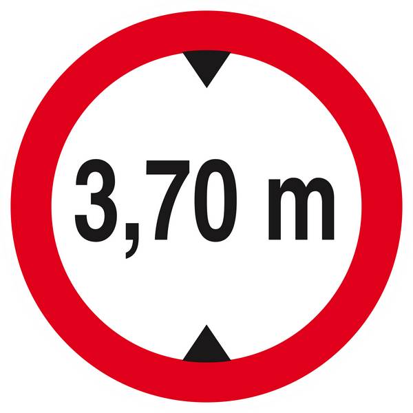 Panneau rigide INTERDIT AUX VEHICULES DE PLUS DE 3.70M DE HAUT D.300mm TALIAPLAST - 622278