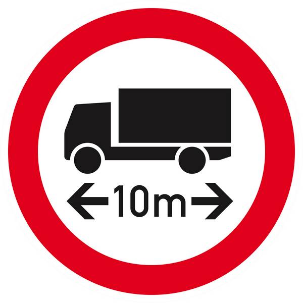 Panneau rigide INTERDIT AUX VEHICULES DE PLUS DE 10M DE LONG D.300mm TALIAPLAST - 622289