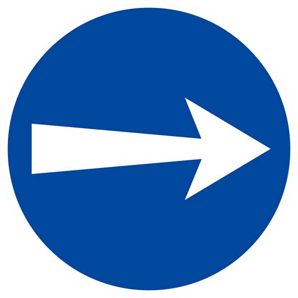 Panneau rigide SENS OBLIGATOIRE (vers la droite) D.300mm TALIAPLAST - 622527