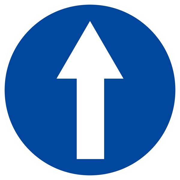 Panneau rigide SENS OBLIGATOIRE (tout droit) D.300mm TALIAPLAST - 622578