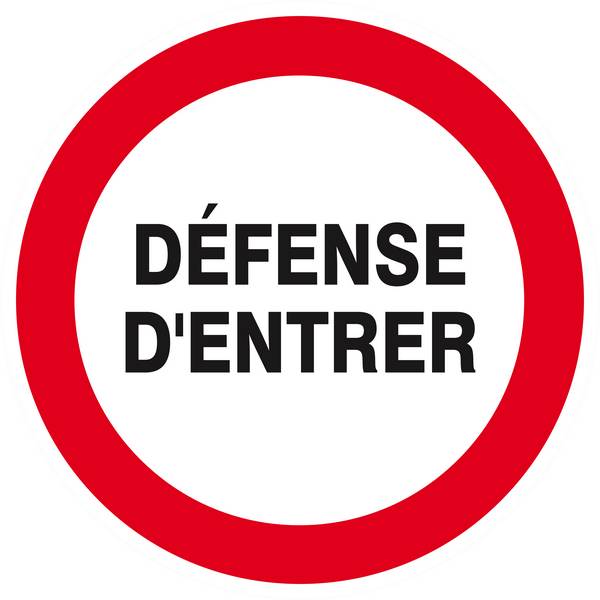 Panneau rigide DEFENSE D'ENTRER D.420mm TALIAPLAST - 623215