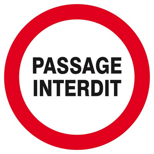 Panneau rigide PASSAGE INTERDIT D.420mm TALIAPLAST - 623218