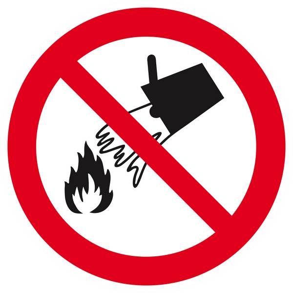 Panneau rigide INTERDICTION D'ETEINDRE AVEC DE L'EAU D.420mm TALIAPLAST - 623247