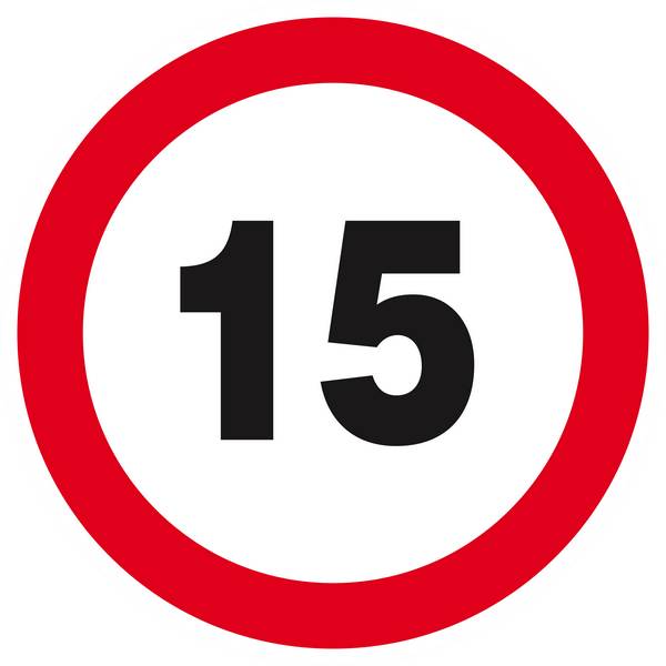 Panneau rigide INTERDIT DE ROULER A PLUS DE 15 KM/H D.420mm TALIAPLAST - 623261