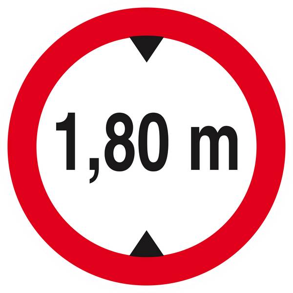 Panneau rigide INTERDIT AUX VEHICULES DE PLUS DE 1.80M DE HAUT D.420mm TALIAPLAST - 623272