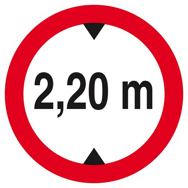 Panneau rigide INTERDIT AUX VEHICULES DE PLUS DE 2.20M DE HAUT D.420mm TALIAPLAST - 623275