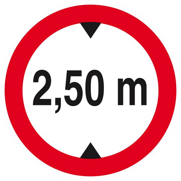 Panneau rigide INTERDIT AUX VEHICULES DE PLUS DE 2.50M DE HAUT D.420mm TALIAPLAST - 623276