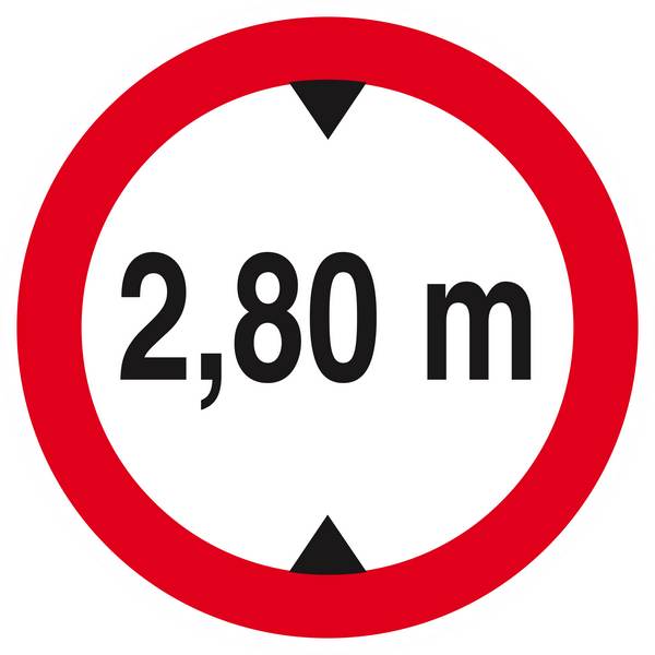 Panneau rigide INTERDIT AUX VEHICULES DE PLUS DE 2.80M DE HAUT D.420mm TALIAPLAST - 623277
