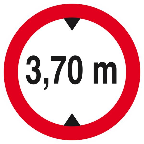 Panneau rigide INTERDIT AUX VEHICULES DE PLUS DE 3.70M DE HAUT D.420mm TALIAPLAST - 623278