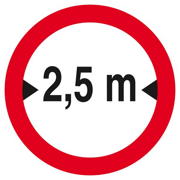Panneau rigide INTERDIT AUX VEHICULES DE PLUS DE 2.50M DE LARGE D420mm TALIAPLAST - 623279