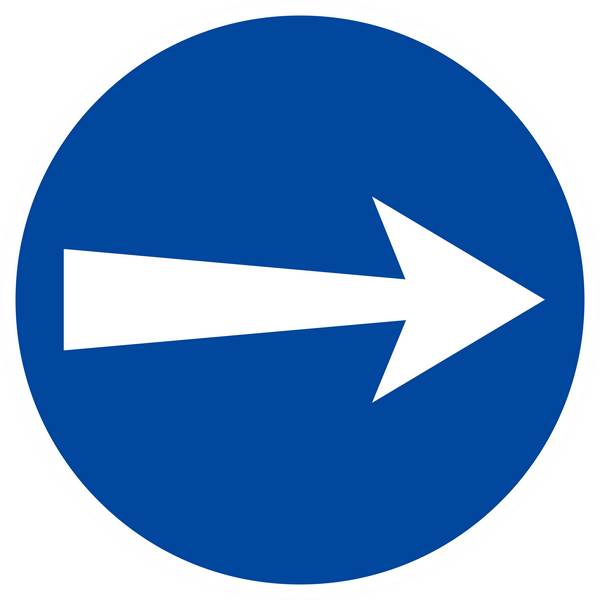 Panneau rigide SENS OBLIGATOIRE (vers la droite) D.420mm TALIAPLAST - 623526