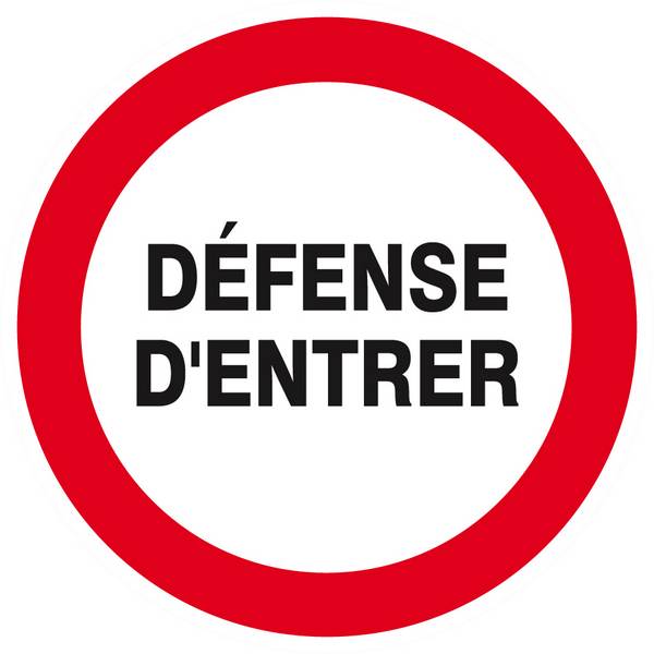 Panneau rigide DEFENSE D'ENTRER D.80mm TALIAPLAST - 624218