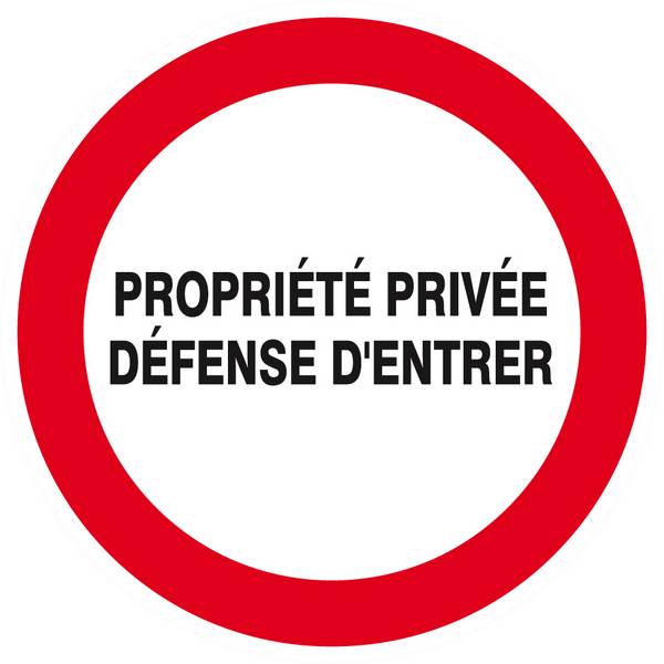 Panneau rigide PROPRIETE PRIVEE DEFENSE D'ENTRER D.80mm TALIAPLAST - 624223