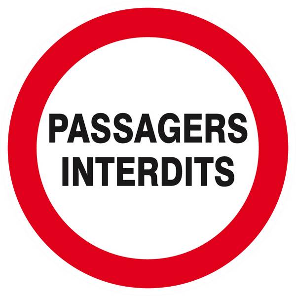 Panneau rigide PASSAGERS INTERDITS D.80mm TALIAPLAST - 624234