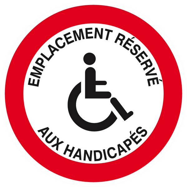 Panneau rigide EMPLACEMENT RESERVE AUX HANDICAPES D.80mm TALIAPLAST - 624266