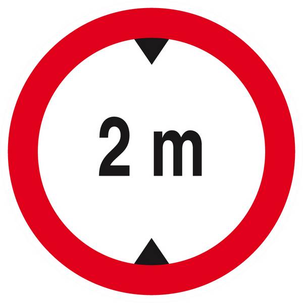 Panneau rigide INTERDIT AUX VEHICULES DE PLUS DE 2.00M DE HAUT D.80mm TALIAPLAST - 624274